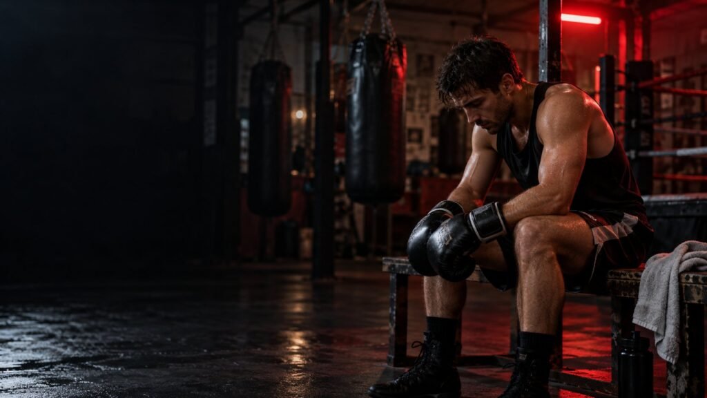 Boxing discipline during gym training