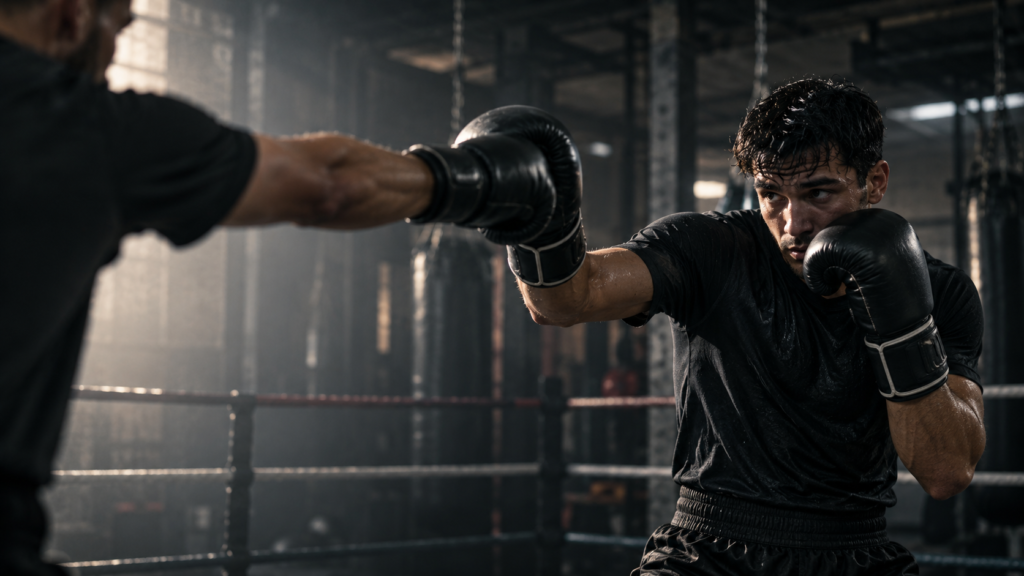Boxing defense for beginners catching a jab at Downtown Boxing Clearwater